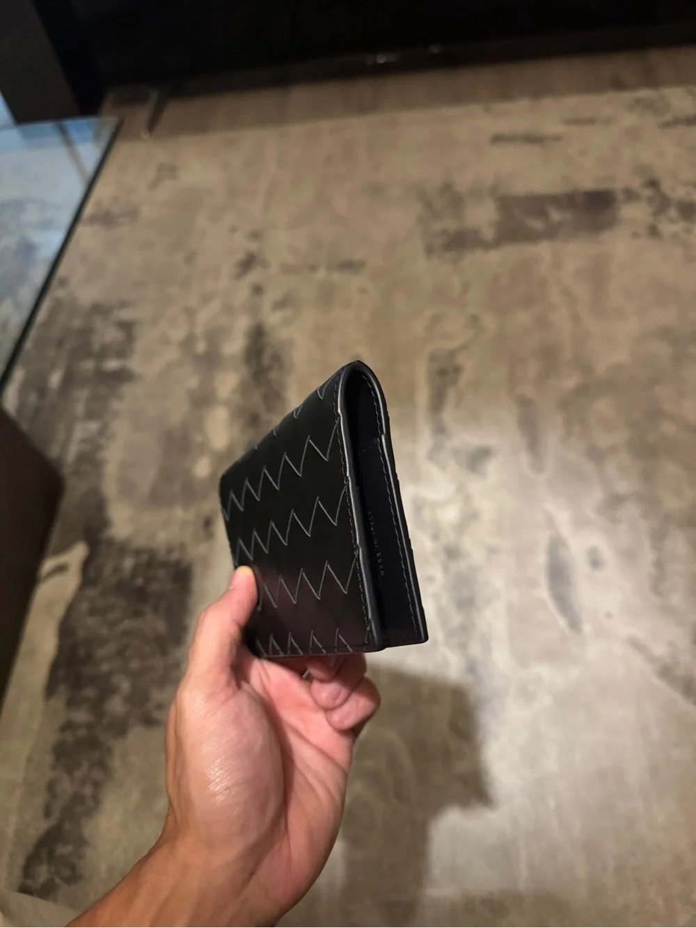 Bottega Veneta Intrecciato Black Leather Passport Holder -